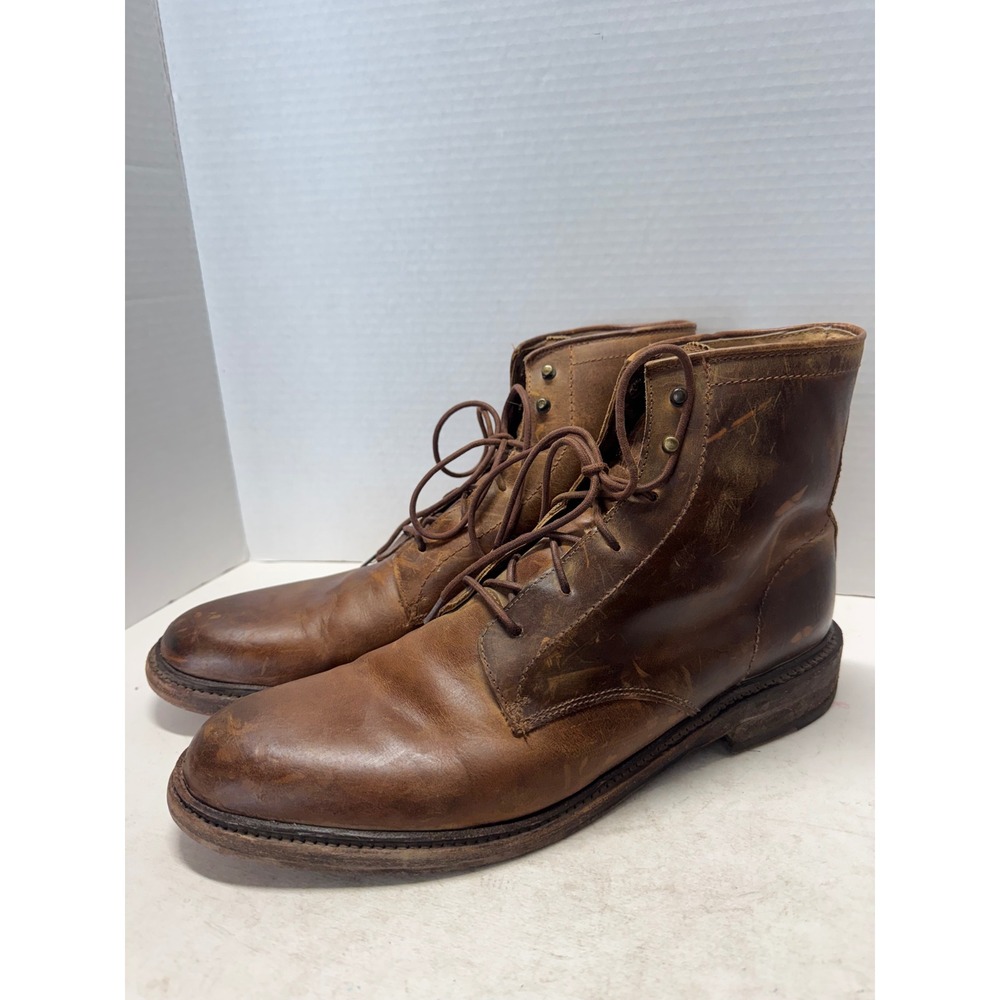 Frye Mens Brown Leather Lace Up Combat Boots 12 D 3487 4001 F